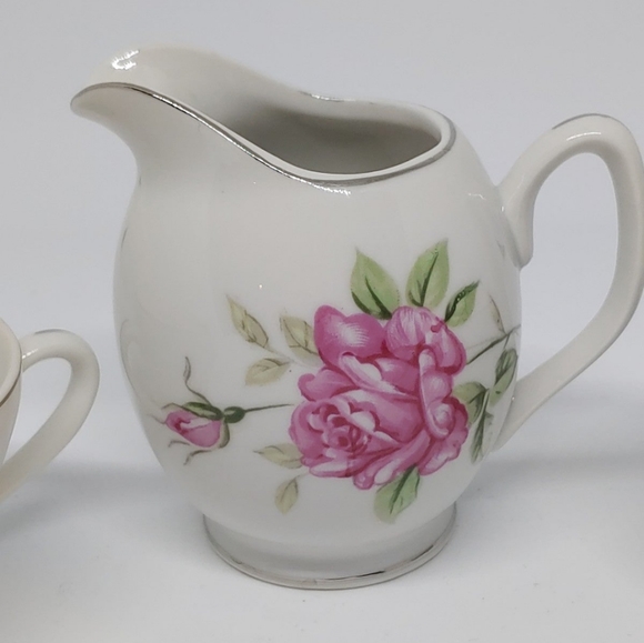 Vtg Porcelain Small Roses Tea Set - Picture 11 of 12